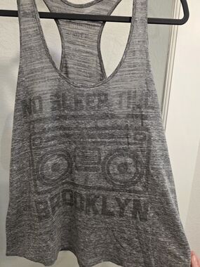 Band Tee - Heather Gray Graphic Racerback Tank Top